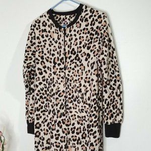 French Jenny Ladies Footed Pajama Leopard